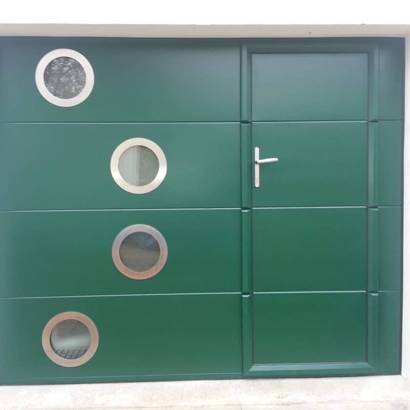 mpo fenetres porte de garage sur mesure vert sapin