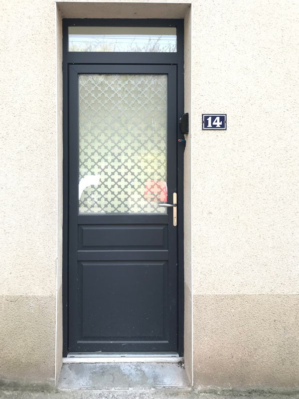 porte d'entrée pvc avec vitrage imprimé