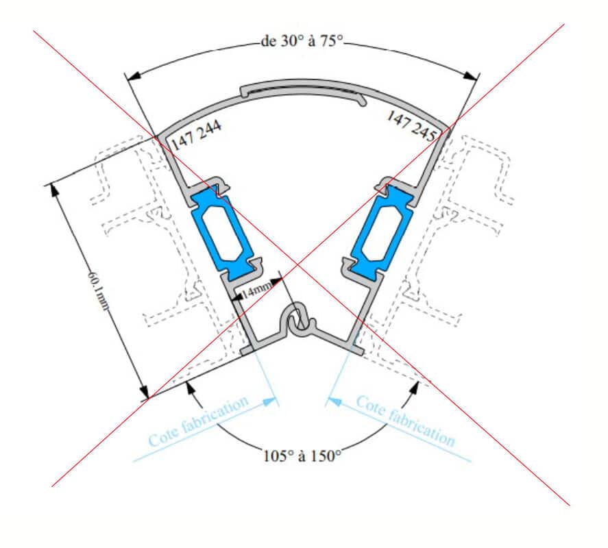 jonction angle variable (62 mm)